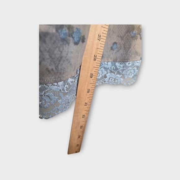 NEW Out From Under Womens Harlowe Blue Lace Sheer Floral Slip Dress L Coquette - Picture 9 of 10